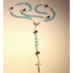 Turquoise and black crystal Rosary for prayer or to wear.